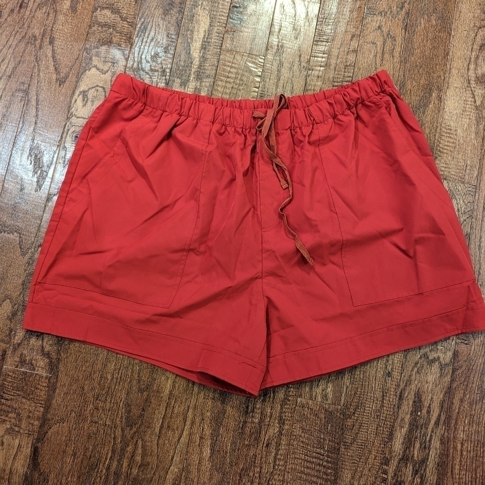 Shorts, Athletic Fit fast dry, Woman's Red Shorts, Plus Size 2x